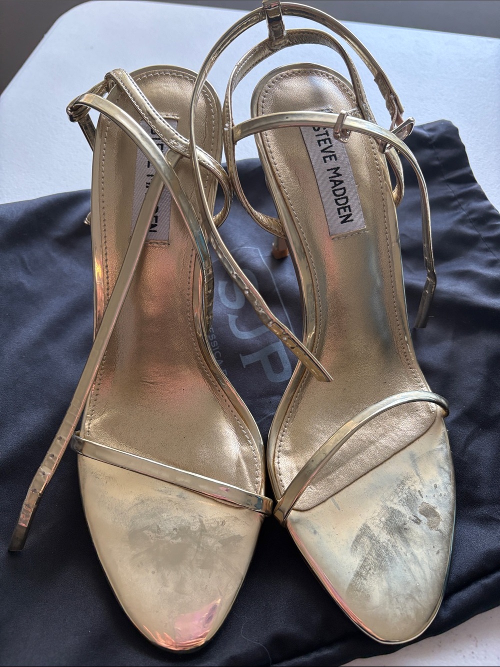 Steve Madden Metallic Gold Strappy High Heels